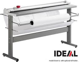 Ideal 0135 A0 Profesjonell Rullekutter - RulleSkjæremaskin for A0 formatet inntil 1,35 meter bredde med stålstativ/ben, oppsamlerkurv og medie -/rullholder